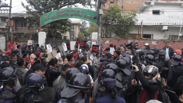 Family and supporters march to TU Teaching Hospital following dispatch of Pokharel’s postmortem report without consent (In Pictures)