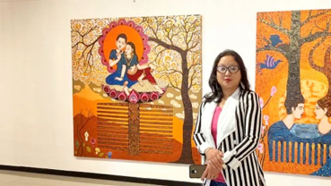 Artist Sabita Dangol's solo painting exhibition comes to an end today