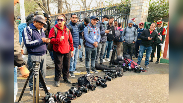 Photojournalists protest entry denial on National Democracy Day