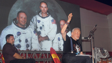 Moon astronaut Aldrin encourages students in Biratnagar