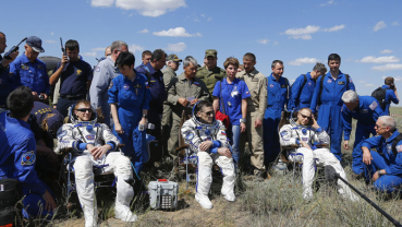 3 International Space Station astronauts land in Kazakhstan