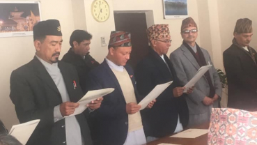 Newly selected Nepal Fine Art Academy's Executive Council members taking oath