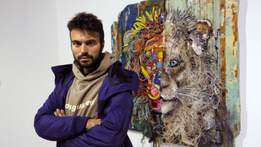 Plastic finds second life in Portuguese street artist's work