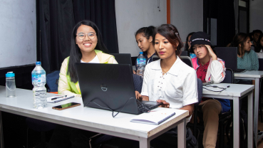Red Circle Empowering Women as an Girls in ICT Day Initiative