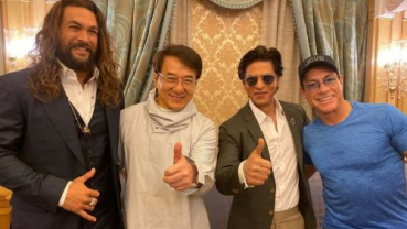 Shah Rukh meets his 'heroes' Jackie Chan and Jean-Claude Van Damme