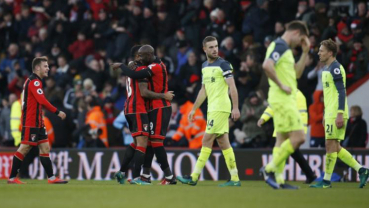 Liverpool beaten at Bournemouth after twice losing two-goal lead