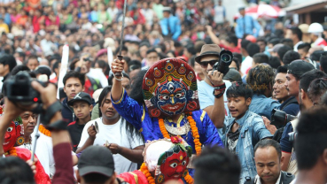 How Indra Jatra is celebrated in Bhaktapur
