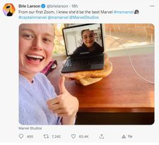 Captain Marvel Star Brie Larson Shares Amazing Photo of Ms. Marvel's Iman Vellani