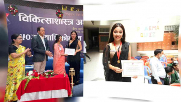 Miss Nepal Earth 2022, Sareesha Shrestha awarded Gold Medal by Tribhuwan University