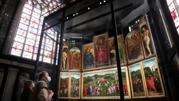 Belgium unveils new showcase for ill-treated Ghent masterpiece