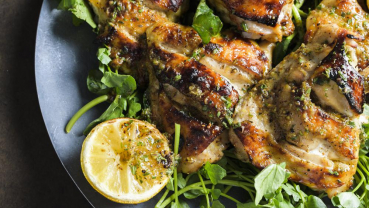 Lemony marinade does double duty for roasted chicken