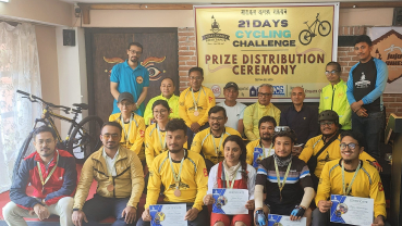 21 Days Cycling Challenge completed with the support of Nepal Eco Panel