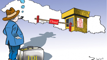 Nepal receives FDI from 58 countries with industrial sector having largest share