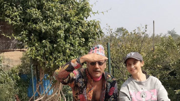 Jackie Shroff in Nepali avatar wearing Dhaka topi