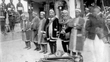 Nostalgia: Musicians on the crowning day of then King Tribhuvan  at Hanuman Dhoka Palace