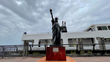 Mini Statue of Liberty retraces her big sister's steps to New York Harbor