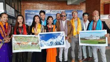 Sambhujeet Baskota and his team performing in China supporting VisitNepal2020