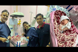 Hari Bansha Acharya welcomes his granddaughter
