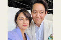 Surakchya Panta with Lee Jung Jae in Cannes Red Carpet