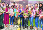 APF’s women volleyball players felicitated