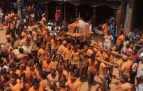 Madhyapur Thimi locals celebrate Bisket Jatra (In Pictures)