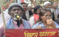 Loan shark victims stage ‘whistle march’ from Bhrikutimandap to Baluwatar (In Pictures)