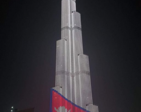 Burj Khalifa lights up Nepali Flag to celebrate Nepal’s Constitution Day