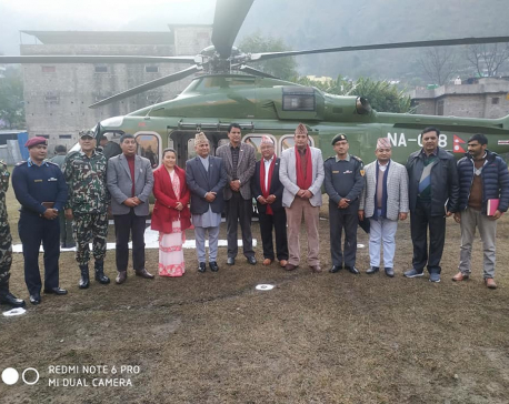DPM Pokhrel makes aerial inspection of Kalapani