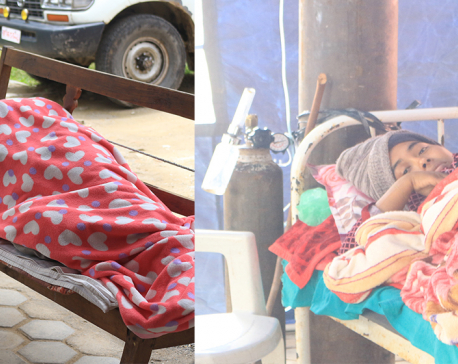 Gorkha Hospital overwhelmed; new mother undergoing treatment inside a tent