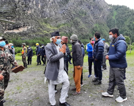 Gandaki CM visits flood-hit Manang after four days of disaster (with photos)
