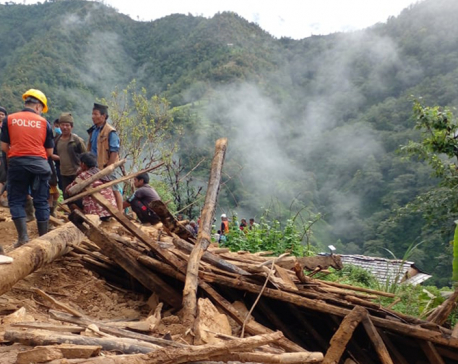 Three killed as landslide damages a house