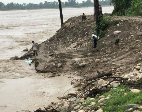 High risk of Karnali River entering village