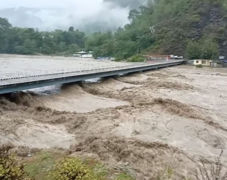 Flooded Seti river washes away a bridge in Pokhara, vehicular movement disrupted