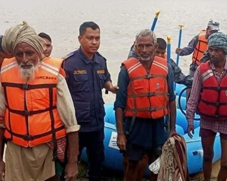 Four people trapped in Rapti floods rescued