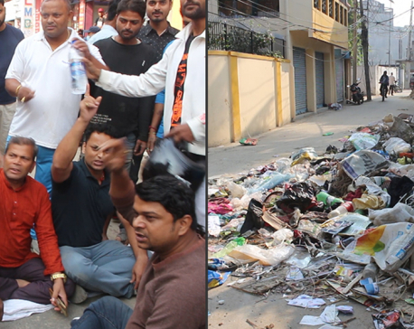 Ward chairpersons throw garbage in front of mayor’s house in Janakpur