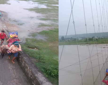 Locals start leaving their villages after flood breaches Koshi embankments in Udayapur