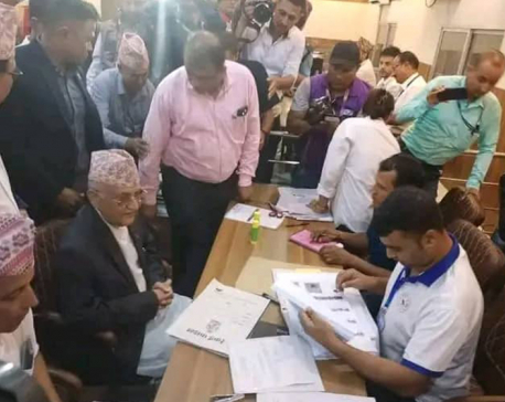 Oli registers his candidacy from Jhapa-5