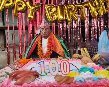 100-year old Pokharel fighting election against Dahal, celebrates his birthday by sharing his plans