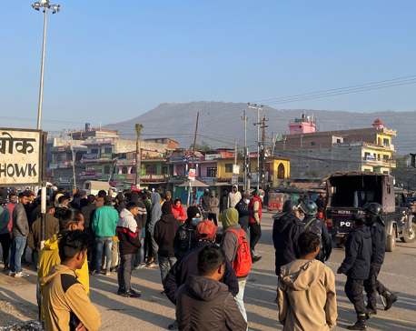Yerichowk of Surkhet tense after woman dies in bus-hit