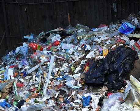 Huge piles of garbage collected on Singha Durbar premises