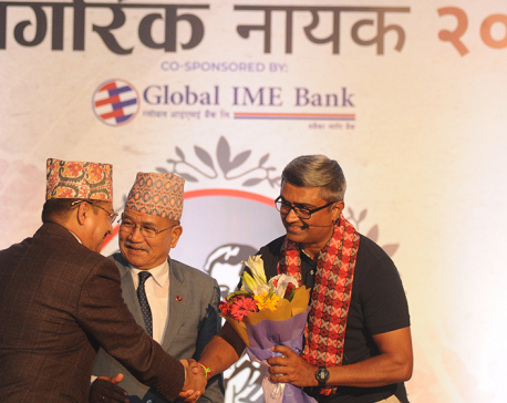 Monty Desai honored with Nagarik Nayak 2080 BS