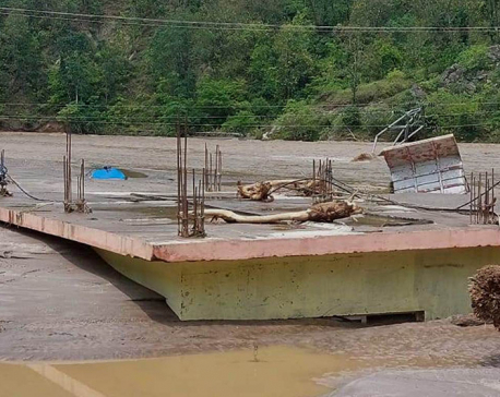 Flood damages water lift project in Sankhuwasabha