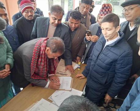 Krishna Prasad Sitaula registers nomination for National Assembly elections in Koshi Province