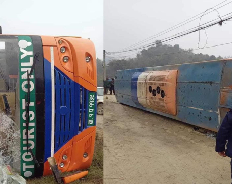 Six Chinese nationals injured in bus accident in Tanahun