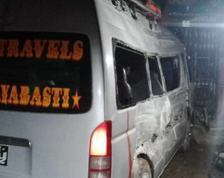 Eight injured in van-bus collision in Chitwan