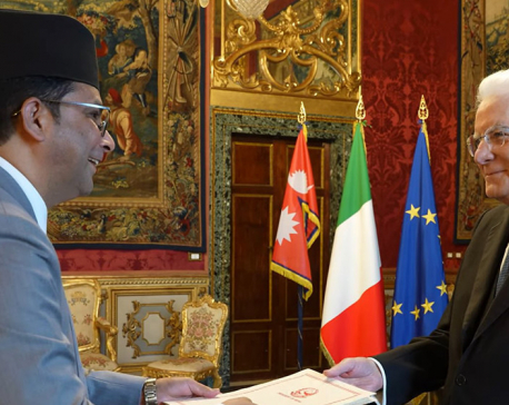 Nepal’s Non-resident Ambassador to Italy presents Letter of credence to President of Italy