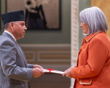 Ambassador of Nepal to Canada, Bharat Raj Paudyal presents letter of credentials to Governor General Mary J Simon