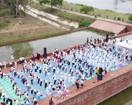 Large-scale Yoga demonstration held in Lumbini for Int’l Day of Yoga