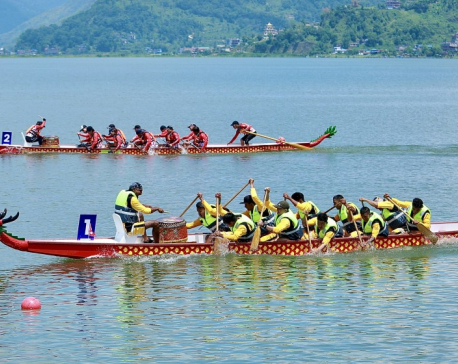 In Photos: Dragon Boat Race in Phewa Lake in Pokhara