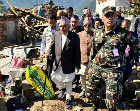President Paudel inspects earthquake-affected area (With photos)